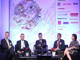 Στο πρώτο πάνελ με τίτλο “Geopolitics and Business Perspective” συμμετείχαν οι κύριοι R. Scoufias, Country Manager Greece,TAP AG, Γ. Σαμπατακάκης, Πρόεδρος & Διευθύνων Σύμβουλος, Accenture, Γ. Παράσχης, CEO, Διεθνής Αερολιμένας Αθηνών, R. Canevari, Πρόεδρος & Διευθύνων Σύμβουλος, Novartis Hellas και η κυρία Irit Ben-Abba, Ambassador of Israel.