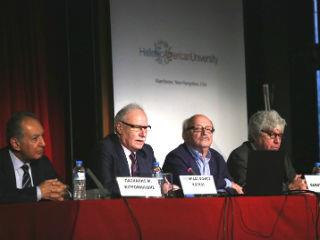 Το πάνελ των ομιλητών: Πασχάλης Μ. Κιτρομηλίδης, Λεωνίδας-Φοίβος Κόσκος, Θάνος Βερέμης, Τάκης Θεοδωρόπουλος.