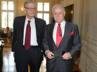 Ο Επίτιμος Διεθνής Πρόεδρος της ΕΕΔ, κ. Αθανάσιος Παπανδρόπουλος και ο Πρόεδρος του Hellenic American University, κ. Λεωνίδας-Φοίβος Κόσκος 