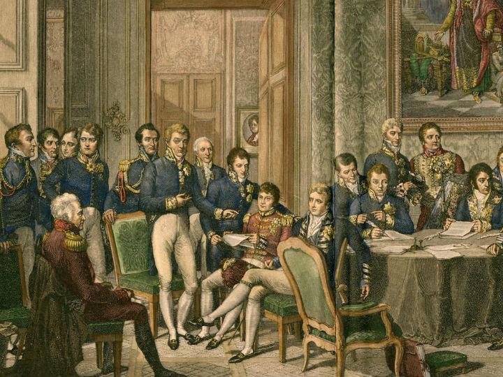 «Από το Συνέδριο της Βιέννης του Ιουνίου 1815 άρχισε και η γελοιοποίηση τέτοιων συναντήσεων κορυφής ξεκίνησε που έμεινε στη διπλωματική ιστορία ως "Το Συνέδριο που δεν προχωράει, αλλά χορεύει".»